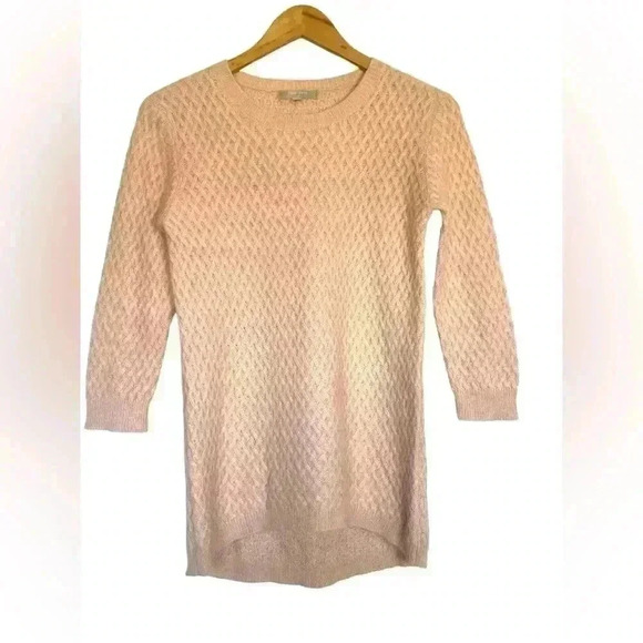 Joan Vass Rabbit Hair Blend Blush Pink Sweater Size Small Classic Coquette Warm - Picture 2 of 9